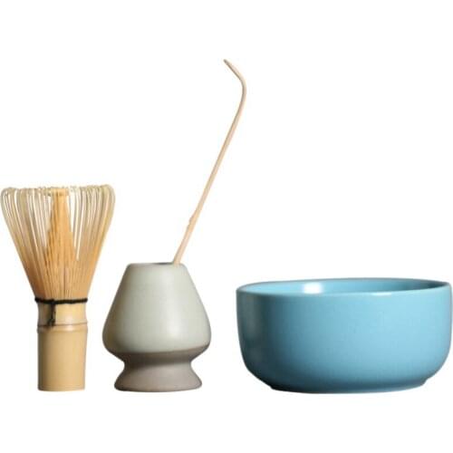 4Pcs Matcha Set Matcha Whisk Brush Professional Green Tea Powder Whisk Chasen Tea Ceremony Brush Tool Grinder