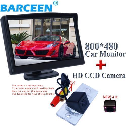 5"Desktop car reversing monitor+ car rear view camera 4 ir fit for VW Touareg / Polo Sedan / Cayenne