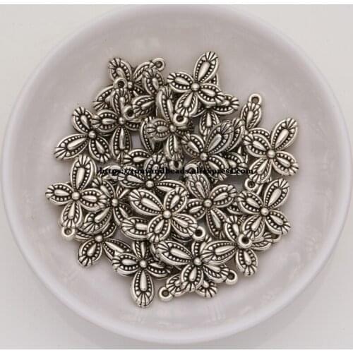 50Pcs/Lot) Zinc Alloy Tibetan Silver European Charm Cross-Shape Pendant Size 18x13mm ZNBD15