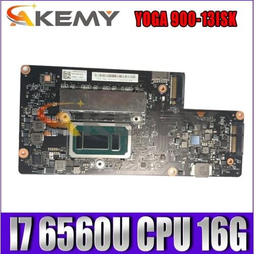 Akemy NM-A921 Motherboard For Lenovo YOGA 900-13ISK YOGA900 Laptop Motherboard CPU I7 6560U 16G RAM 100% Test Work