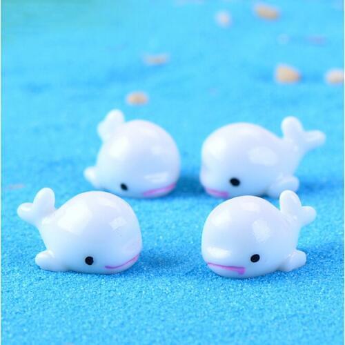 White Dolphine Figure decorative aquarium mini fairy garden cartoon animals statue miniature Moss resin craft TNA078