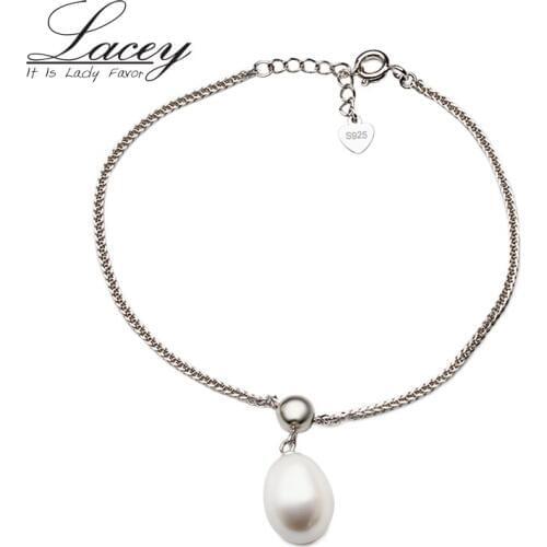 925 Streling Silver Chain Pearl Bracelet ,Natural Freshwater Pearl Bracelets For Women Fashion Real Pearl Bracelet Jewelry
