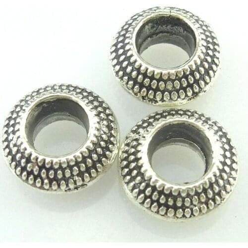 20pcs 15198 Circular Flat Beads Zinc Alloy Metal Spacer Beads For DIY Bracelet Necklace Jewelry Findings Making 9.5*5mm