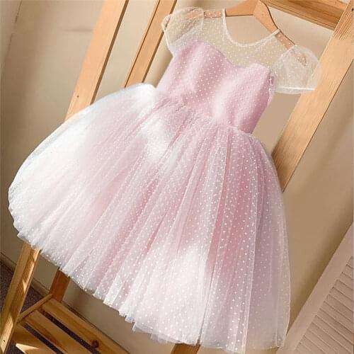 Kids Flower Dresses For Girls Elegant Wedding Princess Dress Ceremony Party Rainbow Tutu Ball Gown 4-10 Year Children Clothes