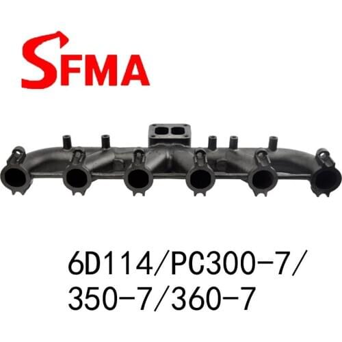 Excavator fittings Komatsu PC 300-7/50-7/3 60-7 6D 114 Exhaust branch pipe branch engine Cast steel