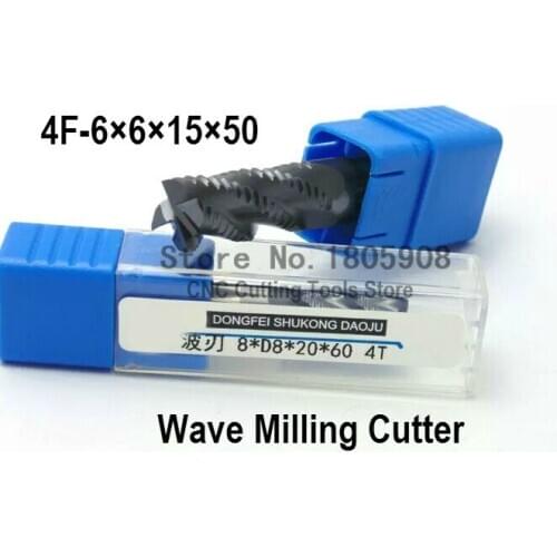 Wave carbide milling cutter 4F-6.0MM,6.0*6*16*50MM alloy Rough milling cutter , CNC milling machine, CNC milling tools, Nc tool