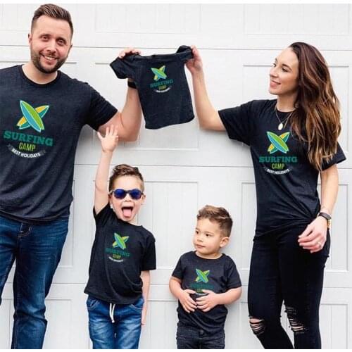 Father Mother Daughter Son Matching T shirt Family Look Mummy And Me Outfits Daddy Mum Sister Brother TShirts Summer Clothes Top