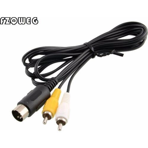 FZQWEG Black 1.8m Composite AV Audio Video Cable Cord Lead For Sega Fifth Generation Mega Drive 1 Master System 1