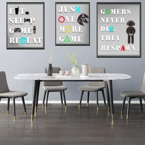 Game Poster Funny Art Printing Inspirational Quotes Art Painting Children Wall Decoration Boy Decorative Canvas Painting