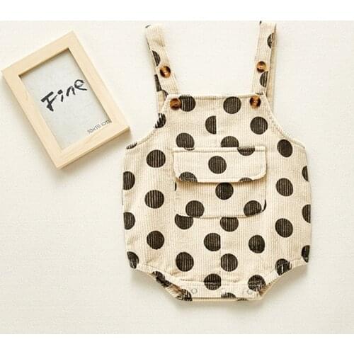 Autumn Pocket Baby Bodysuits One Piece Polka Dot Infant Girls Bodysuits Corduroy Spring Baby Boys Clothes Baby Bodysuit With