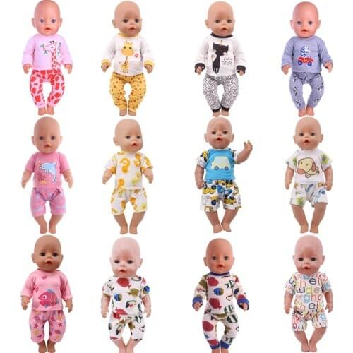 Doll Cat&Fish&Giraffe Set Pajamas For 18 Inch American&43Cm Baby New Born Doll Our Generation , For Baby Birthday Festival Gi