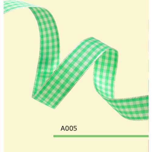 5/8" Inch 15mm checked gingham taffeta ribbons