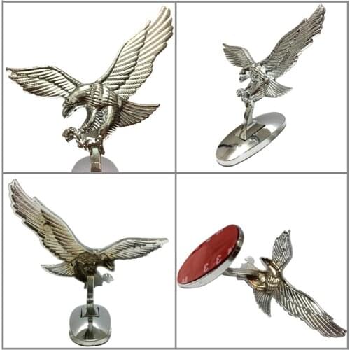 Metal 3D Emblem Flying Chrome Eagle Auto Stickers Car Front Ornament Decals Creative Universal Motorcycle Truck Head Decoration