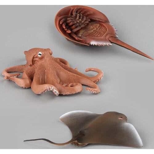 Simulation Tachypleus Tridentatus Marine World Sea Life Hermit Crab Octopus Model Collectible Educational Toy