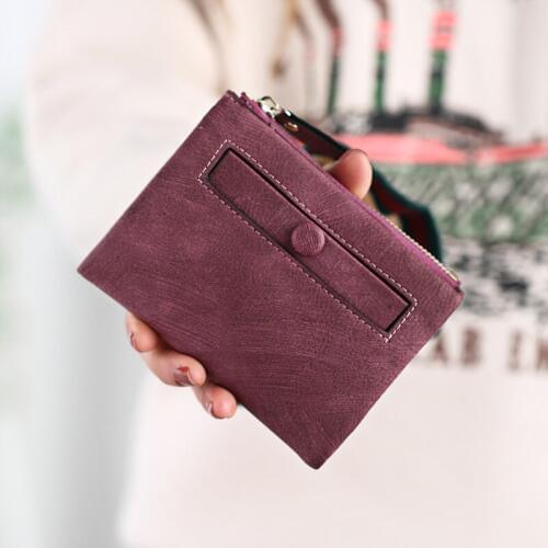 Fashion Women Wallet 2021 Luxury Scrub Leather Small Bag Brand Designer Zipper Short Ladies Purse for Coins Card Holder Carteira