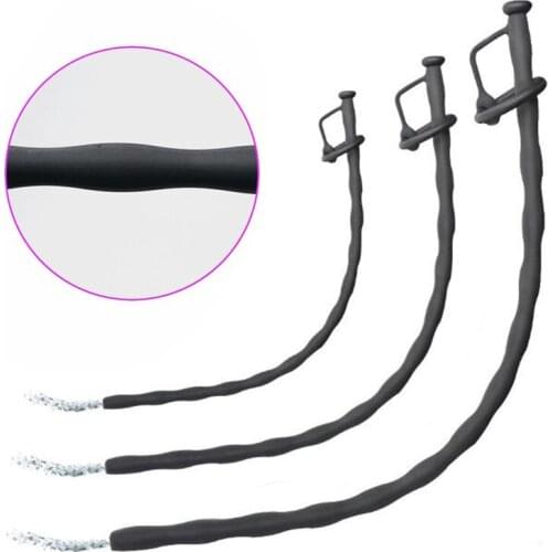 Male Hollow Urethral Sound Dilator Silicone Penis Plug Urethral Catheter Horse-eye Stick Masturbation Adult Sex Toys for Men