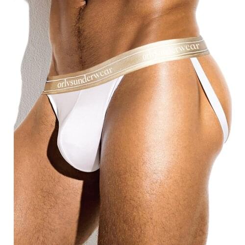 ORLVS Brand sexy gay jockstrap men underwear men thong breathable sissy panties cueca tanga hombre Low Waist Mens Lingerie