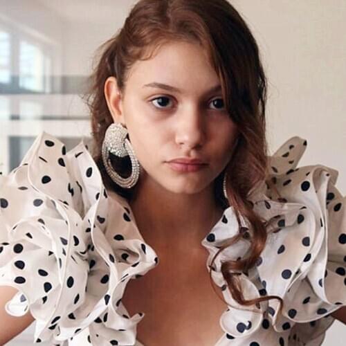 Pauli Manfi 2020 Fashion Exaggerated Hollow Round Large Rhinestone Earrings Womens Simple Wedding Party Jewelry Accessories