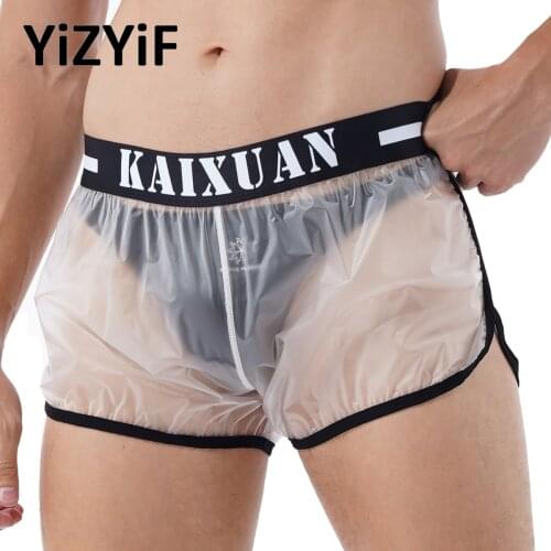 Transparent Swimwear Shorts Sexy See-through Beach Waterproof Board Boxers Trunks Short Pants Swimwear