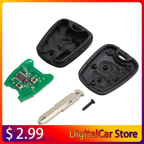 2 Buttons Remote Control Car Key Blade Remote Key Fob Controller For PEUGEOT 206 433MHZ With PCF7961 Transponder Chip