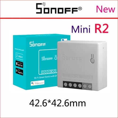 Sonoff mini R2 Smart Wifi Switch Home DIY Small Two Way Light Switches Timer Remote Control Works with Alexa Google Home eWeLink