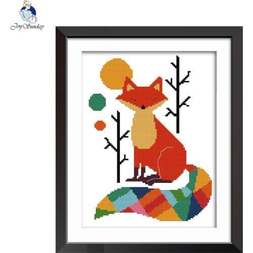 Needlework DIY DMC Cross stitch Sets For Embroidery kits Seven color fox Patterns Counted Cross-Stitching Home Decoration