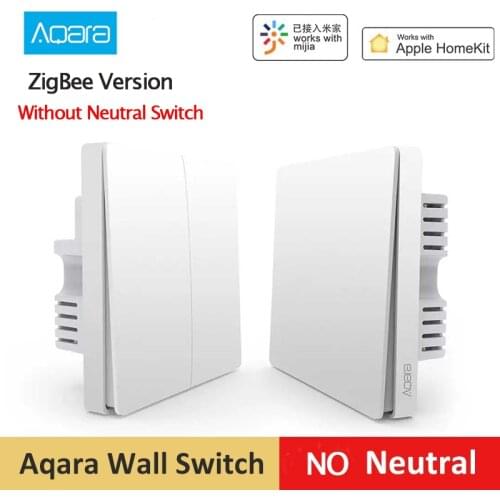 Xiaomi Aqara Smart Wall Switch Light Control ZigBee Single Fire Wire Without NO Neutral Switchs Triple Button D1 Gateway 3 Hub