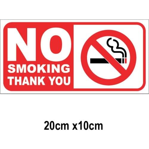 Reflective No Smoking Sign Sticker for House Home & Business 20x10cm Self-Adhesive Vinyl Waterproof