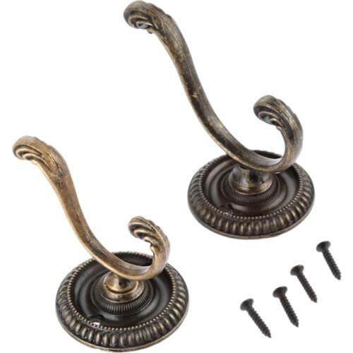 1set Antique Door Hanger Hooks Vintage Bathroom Wall Hanger Hats Bag Keychain Zinc Alloy Hook Coat Wall 5.4cm/6.4cm furniture