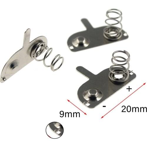 10pcs/ 20x9mm - + Replacement Metal Batteries Spring Contact Plate Silver Semicircle For AA AAA Battery case