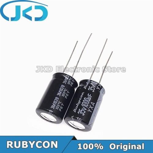10pcs RUBYCON 1000UF 35V 12.5*20mm 1000UF35V 35V1000UF 12.5x20mm Aluminum Electrolytic Capacitor 100% Original