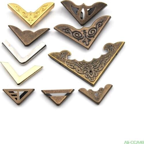 12PCS wholesale Book Corner Protector Box Book Scrapbook Metal Album Corner Decorative Protector Cover For Antique Brass Jewelry