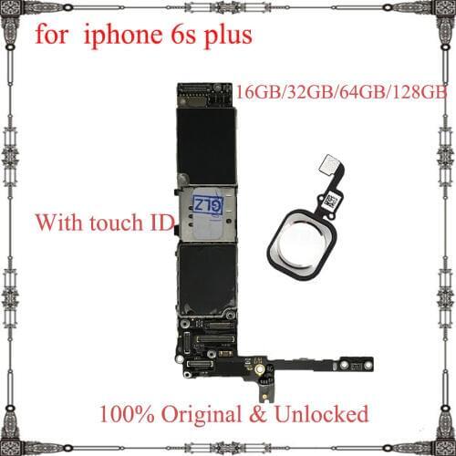 16GB 32GB 64GB 128GB for iphone 6s plus 6sp Mainboard with / without Touch ID Original unlocked for iphone 6S plus Motherboard