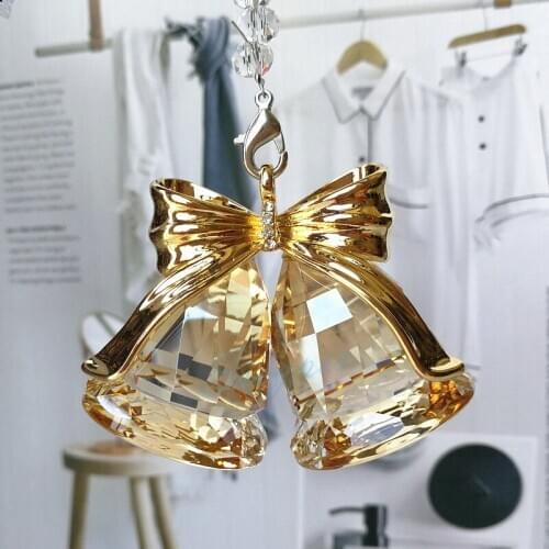 2020 Fashion Crystal Glass Hanging Display Cabinet Decoration Elegant Bell Car Hanging Decorative Birthday Gift Free Shipping