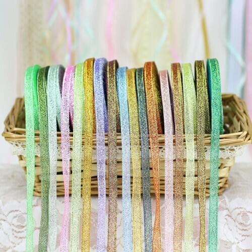 25Yards/roll 6mm Shimmery Silk Satin Ribbon For Gift Cake Balloon Packaging Wedding Birthday Party Decor Crafts Packing Supplies