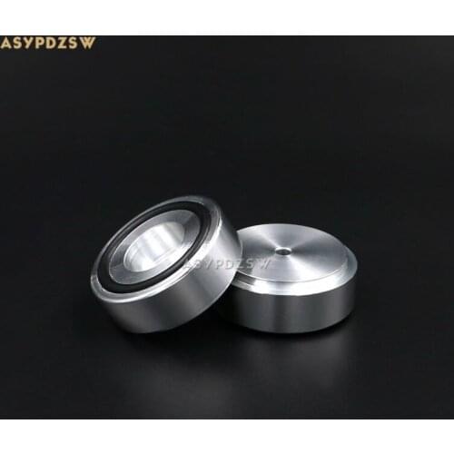 4PCS Aluminum 44*17 Audio amplifier speaker feet computer machine mats -B style Silver