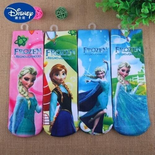 4pcs Disney Frozen Children Cotton Socks Cartoons Print Girls Boys Sport Socks Kids Socking 3-8 Years Old Christmas Kids Gifts