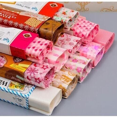 50Pcs/Lot Wax Paper Food Grade Grease Paper Food Wrappers Wrapping Paper For Bread Sandwich Burger Fries Oilpaper Baking Tools