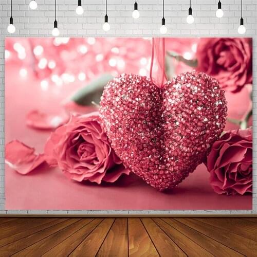 Avezano Wedding Love Roses Backdrop Engagement Pink Flowers Valentines Day Photo Studio Photography Backgrounds Photophone Decor