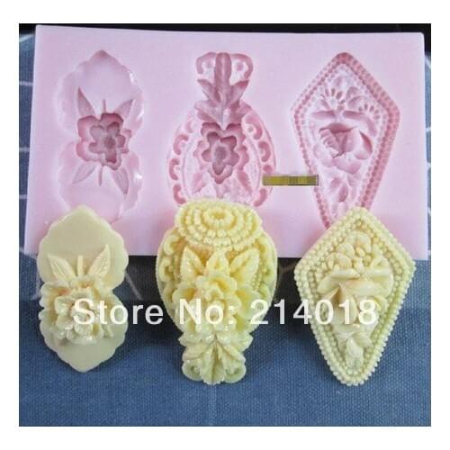 Free shipping Flowers plaque mold fondant Cake decoration molds 100% Food grade material chocolate molds