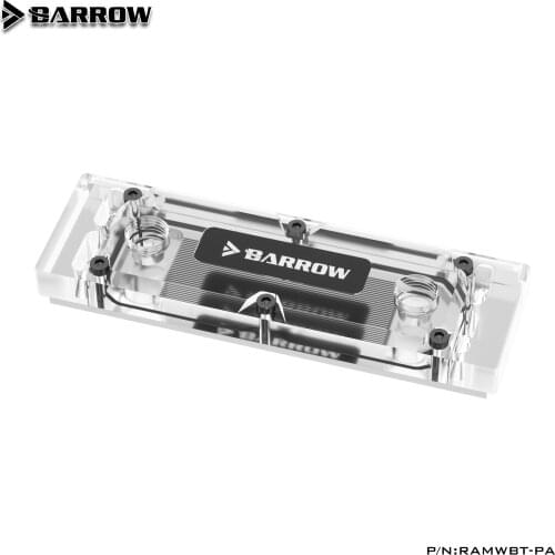 Barrow RAM Water Cooling Block use for 2pcs RAM 2 Channel Cooled Transparent Radiator with Metal Cover 1 block + 2 Cover RGB