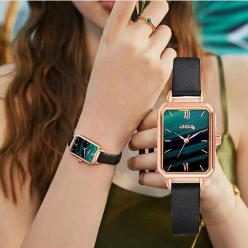 Womens watches fashion brand vintage leather quartz watch women simple woman clock casual ladies wristwatches Montre Feminino