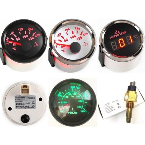 1pc M14x1.5 M16x1.5 NPT3/8 Water Temp Sensors Senders 52mm Water Temperature Gauges 287.4-22.4ohm 9-32vdc for Auto Boat Truck