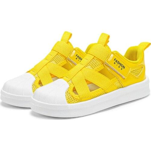 Shell Toe Childrens Shoes 2021 Summer New Fashion Single Mesh Leisure Pump Pumps Boys' Mesh Sneakers