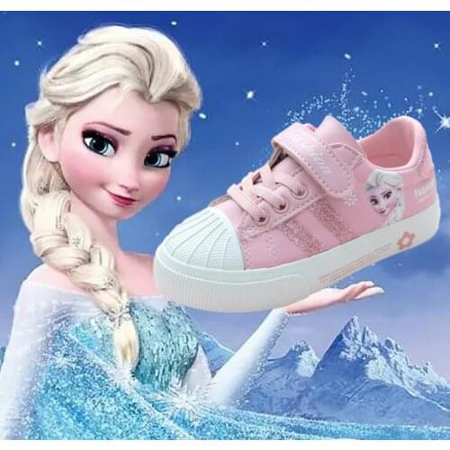 Kid Shoes Girls Sport Sneakers Children Frozen Elsa princess cartoon beauty Tenis Brand Shoes Enfant girl leather sneaker