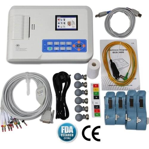 Contec ECG300G Handed Electrocardiograph 3 /12 Channel 12-lead ECG Machine With PC Software For Hospital Clinic