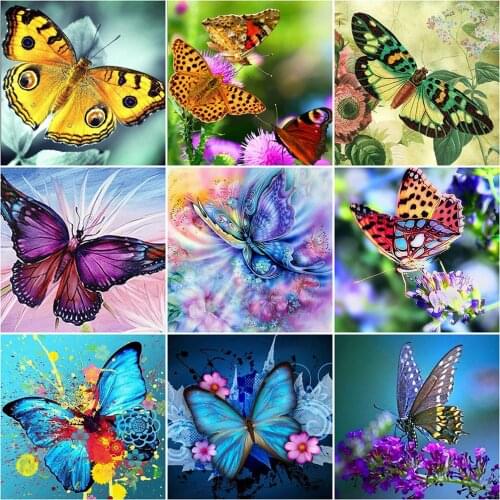 EverShine DIY Diamond Embroidery Butterfly Picture Of Rhinestones Diamond Painting Animal Cross Stitch Mosaic Beaded Wall Decor