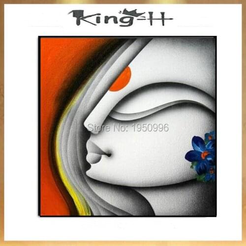 Character artists hand-painted quality abstract explosion head woman figure painting decorations on the canvas to painting the l