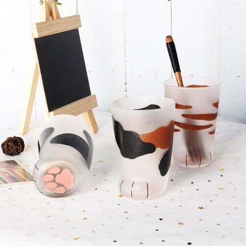 Creative Cat Paw Mug Glass Tiger Paws Cup Coffee Milk Mug Kawaii Personality Cup Cute Water Bottle Nice Gifts