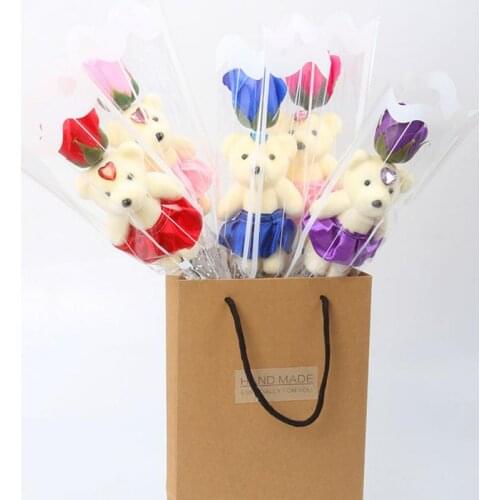 Creative Scented Flower Soap Floral Soap Scented Fragrance Holding Flower Christmas Gift Party Wedding For Girl Party Decoration